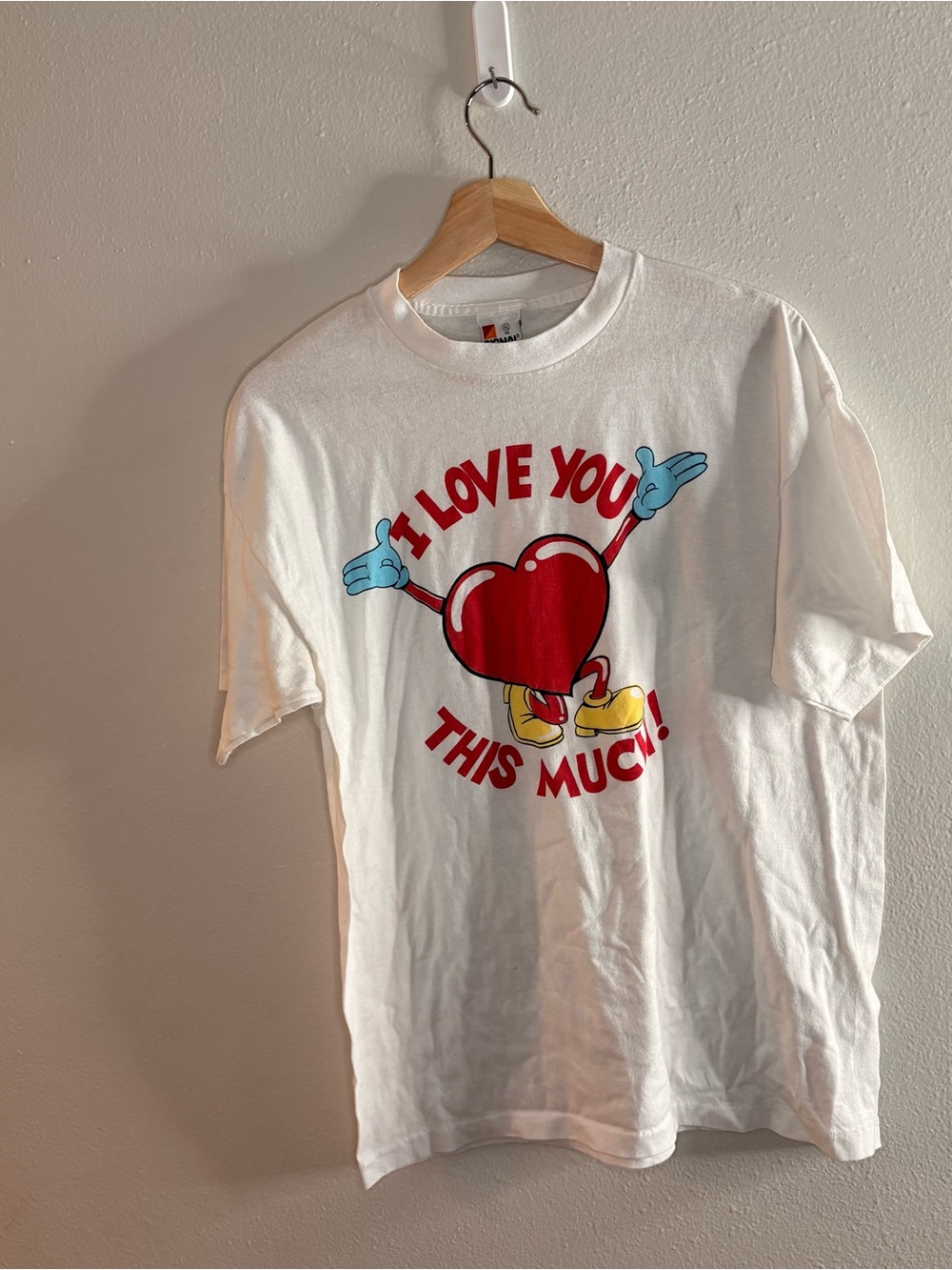 White Graphic Tee "I Love You This Much"